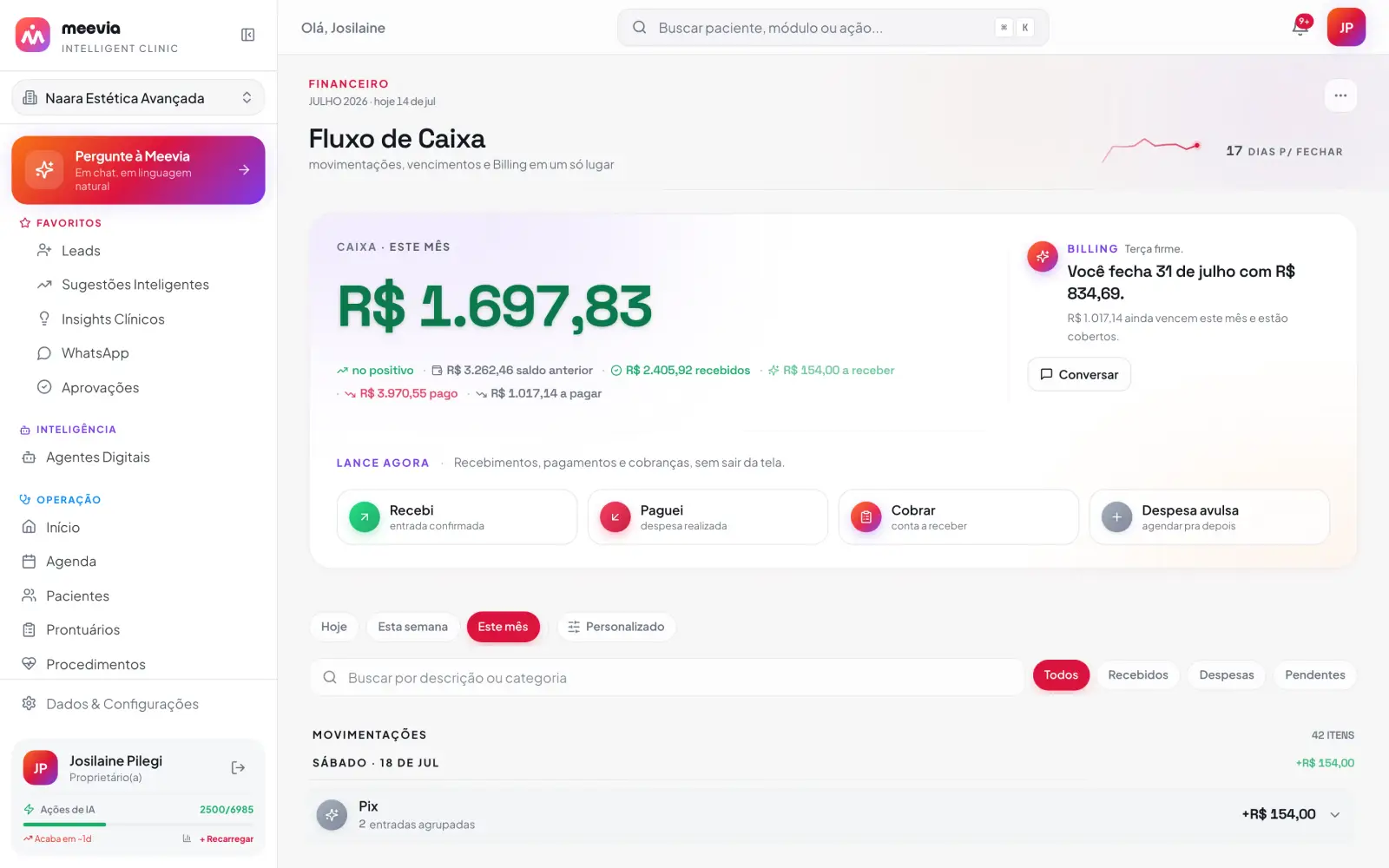 O financeiro da clínica sem planilha e sem cálculo na mão